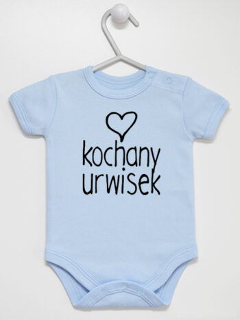 Kochany Urwisek z Serduszkiem - body dla chłopca - Błękitny - Krótki rękaw