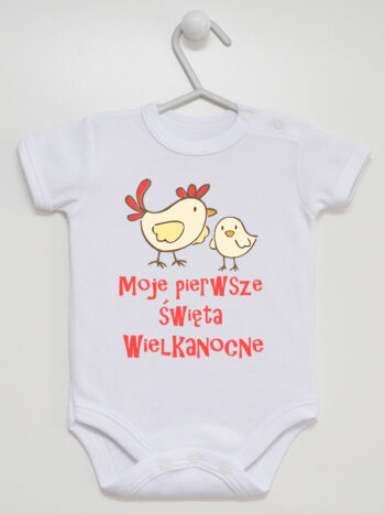 Moje Pierwsze Święta Wielkanocne - body niemowlęce - Biały - Krótki rękaw