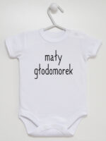 Mały Głodomorek - body dla niemowląt z nadrukiem - Biały - Krótki rękaw