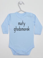 Mały Głodomorek - body dla niemowląt z nadrukiem - Błękitny - Długi rękaw
