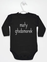 Mały Głodomorek - body dla niemowląt z nadrukiem - Czarny - Długi rękaw