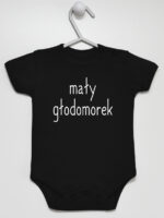 Mały Głodomorek - body dla niemowląt z nadrukiem - Czarny - Krótki rękaw