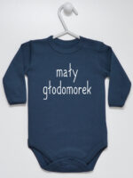 Mały Głodomorek - body dla niemowląt z nadrukiem - Granatowy - Długi rękaw