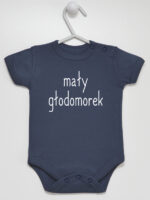 Mały Głodomorek - body dla niemowląt z nadrukiem - Granatowy - Krótki rękaw