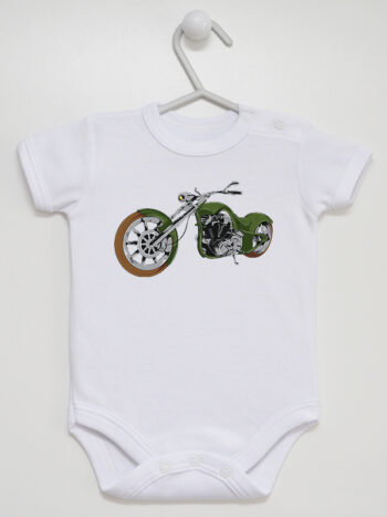 Chopper Motocykl - body dla niemowlaka - Biały - Krótki rękaw