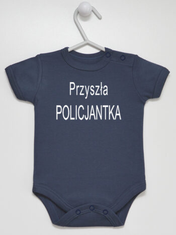 Przyszła Policjantka - body dla dziewczynki - Granatowy - Krótki rękaw