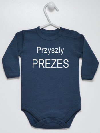 Napis Przyszły Prezes - body dla chłopca - Granatowy - Długi rękaw