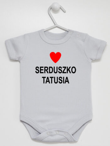 Nadruk Serduszko Tatusia - body dla niemowlaka, noworodka - Szary - Krótki rękaw