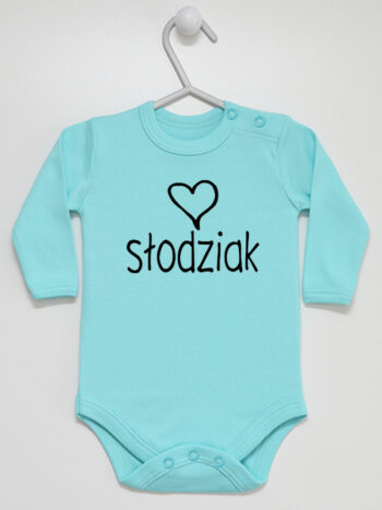 Słodziak z Serduszkiem - body dla dzieci z nadrukami - Miętowy - Długi rękaw