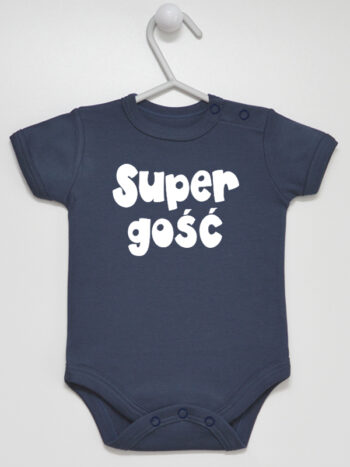 Super Gość - body na prezent - Granatowy - Krótki rękaw
