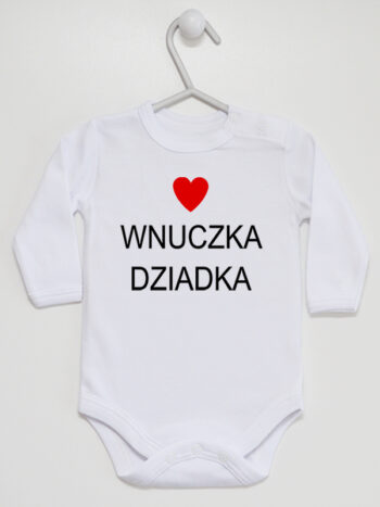 Wnuczka Dziadka - body dla dziewczynki z napisami o dziadku - Biały - Długi rękaw