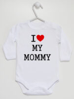 Napis I Love My Mommy - body dla dzieci z nadrukami - Biały - Długi rękaw Napis I Love My Mommy - body dla dzieci z nadrukami - Biały - Długi rękaw