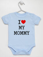 Napis I Love My Mommy - body dla dzieci z nadrukami - Błękitny - Krótki rękaw Napis I Love My Mommy - body dla dzieci z nadrukami - Błękitny - Krótki rękaw