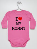 Napis I Love My Mommy - body dla dzieci z nadrukami - Ciemny Różowy - Długi rękaw Napis I Love My Mommy - body dla dzieci z nadrukami - Ciemny Różowy - Długi rękaw