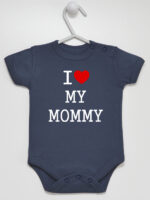 Napis I Love My Mommy - body dla dzieci z nadrukami - Granatowy - Krótki rękaw Napis I Love My Mommy - body dla dzieci z nadrukami - Granatowy - Krótki rękaw
