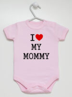 Napis I Love My Mommy - body dla dzieci z nadrukami - Różowy - Krótki rękaw Napis I Love My Mommy - body dla dzieci z nadrukami - Różowy - Krótki rękaw