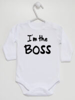 I`m The Boss - bodziak ze śmiesznym napisem - Biały - Długi rękaw I`m The Boss - bodziak ze śmiesznym napisem - Biały - Długi rękaw