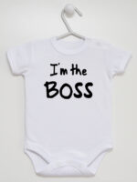 I`m The Boss - bodziak ze śmiesznym napisem - Biały - Krótki rękaw I`m The Boss - bodziak ze śmiesznym napisem - Biały - Krótki rękaw