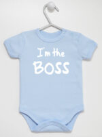 I`m The Boss - bodziak ze śmiesznym napisem - Błękitny - Krótki rękaw I`m The Boss - bodziak ze śmiesznym napisem - Błękitny - Krótki rękaw