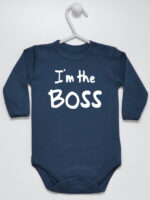 I`m The Boss - bodziak ze śmiesznym napisem - Granatowy - Długi rękaw I`m The Boss - bodziak ze śmiesznym napisem - Granatowy - Długi rękaw