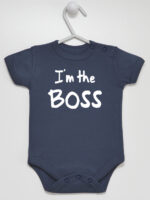 I`m The Boss - bodziak ze śmiesznym napisem - Granatowy - Krótki rękaw I`m The Boss - bodziak ze śmiesznym napisem - Granatowy - Krótki rękaw