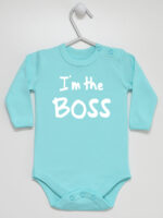 I`m The Boss - bodziak ze śmiesznym napisem - Miętowy - Długi rękaw I`m The Boss - bodziak ze śmiesznym napisem - Miętowy - Długi rękaw