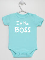 I`m The Boss - bodziak ze śmiesznym napisem - Miętowy - Krótki rękaw I`m The Boss - bodziak ze śmiesznym napisem - Miętowy - Krótki rękaw