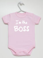 I`m The Boss - bodziak ze śmiesznym napisem - Różowy - Krótki rękaw I`m The Boss - bodziak ze śmiesznym napisem - Różowy - Krótki rękaw