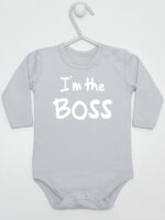 I`m The Boss - bodziak ze śmiesznym napisem - Szary - Długi rękaw I`m The Boss - bodziak ze śmiesznym napisem - Szary - Długi rękaw