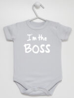 I`m The Boss - bodziak ze śmiesznym napisem - Szary - Krótki rękaw I`m The Boss - bodziak ze śmiesznym napisem - Szary - Krótki rękaw