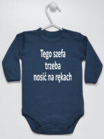 Tego Szefa Trzeba Nosić Na Rękach - body z napisami - Granatowy - Długi rękaw