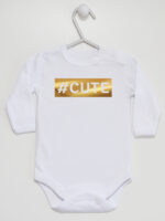 #Cute Hashtag Nadruk Złoty - body dla dzieci - Biały - Długi rękaw #Cute Hashtag Nadruk Złoty - body dla dzieci - Biały - Długi rękaw