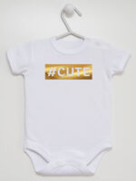 #Cute Hashtag Nadruk Złoty - body dla dzieci - Biały - Krótki rękaw #Cute Hashtag Nadruk Złoty - body dla dzieci - Biały - Krótki rękaw