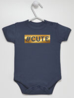 #Cute Hashtag Nadruk Złoty - body dla dzieci - Granatowy - Krótki rękaw #Cute Hashtag Nadruk Złoty - body dla dzieci - Granatowy - Krótki rękaw