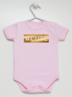 #Cute Hashtag Nadruk Złoty - body dla dzieci - Różowy - Krótki rękaw #Cute Hashtag Nadruk Złoty - body dla dzieci - Różowy - Krótki rękaw