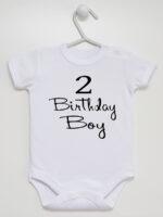 Brithday Boy - bodziak dla chłopca na drugie urodziny - Biały - Krótki rękaw Brithday Boy - bodziak dla chłopca na drugie urodziny - Biały - Krótki rękaw