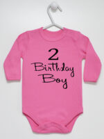 Brithday Boy - bodziak dla chłopca na drugie urodziny - Ciemny Różowy - Długi rękaw Brithday Boy - bodziak dla chłopca na drugie urodziny - Ciemny Różowy - Długi rękaw