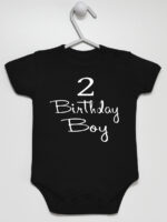 Brithday Boy - bodziak dla chłopca na drugie urodziny - Czarny - Krótki rękaw Brithday Boy - bodziak dla chłopca na drugie urodziny - Czarny - Krótki rękaw