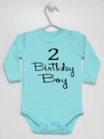 Brithday Boy - bodziak dla chłopca na drugie urodziny - Miętowy - Długi rękaw Brithday Boy - bodziak dla chłopca na drugie urodziny - Miętowy - Długi rękaw