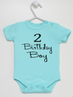 Brithday Boy - bodziak dla chłopca na drugie urodziny - Miętowy - Krótki rękaw Brithday Boy - bodziak dla chłopca na drugie urodziny - Miętowy - Krótki rękaw