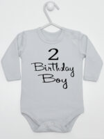 Brithday Boy - bodziak dla chłopca na drugie urodziny - Szary - Długi rękaw Brithday Boy - bodziak dla chłopca na drugie urodziny - Szary - Długi rękaw