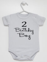 Brithday Boy - bodziak dla chłopca na drugie urodziny - Szary - Krótki rękaw Brithday Boy - bodziak dla chłopca na drugie urodziny - Szary - Krótki rękaw