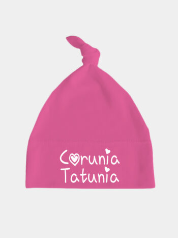 Córunia Tatunia - czapka dla dziewczynki z supełkiem - Ciemny Różowy