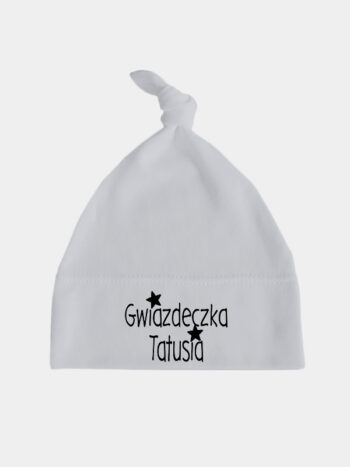 Gwiazdeczka Tatusia - czapeczka niemowlęca z napisami - Szary