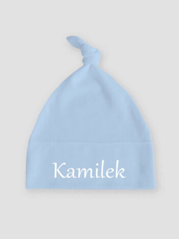Czapeczka z imieniem Kamilek kolor błękitny