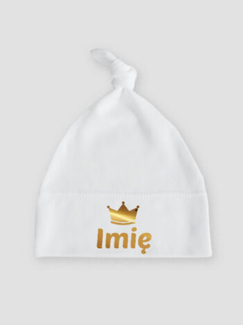Korona Złota z Imieniem - czapeczka personalizowana - Biały
