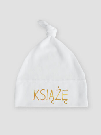 Książę Napis z Nadrukiem Złotym - czapka dla dziecka - Biały