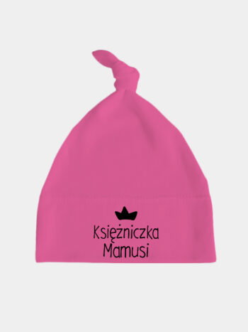Księżniczka Mamusi z Koroną - czapeczka dla niemowlaka - Ciemny Różowy