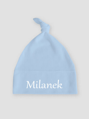 Czapeczka z imieniem Milanek kolor błękitny