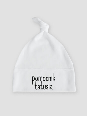 Pomocnik Tatusia - czapeczka dla niemowlaka chłopca - Biały
